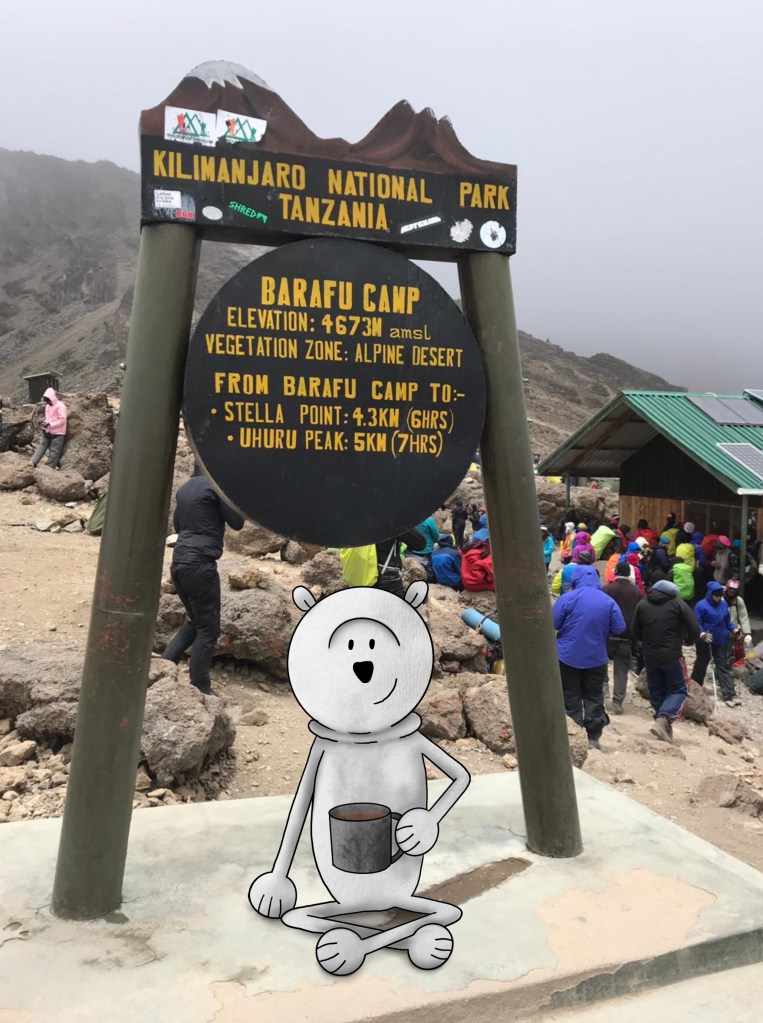 Polie at Barafu Camp Sign